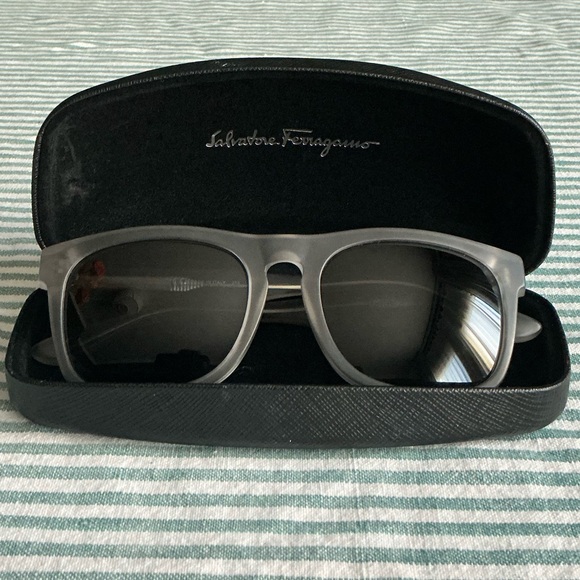 Salvatore Ferragamo Black and Gray Sunglasses - Picture 1 of 7